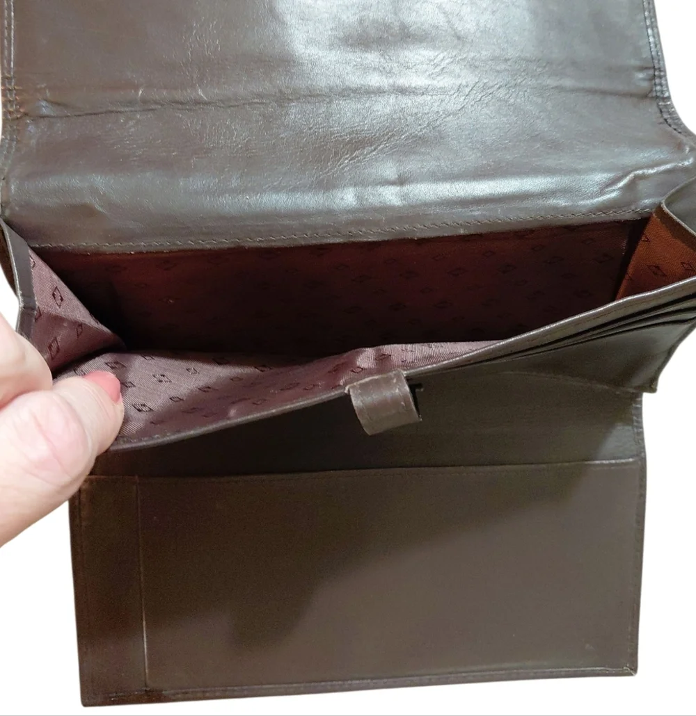 Coach Dark Brown Wallet Soft Leather Tri-fold Wallet - Picture 8 of 13